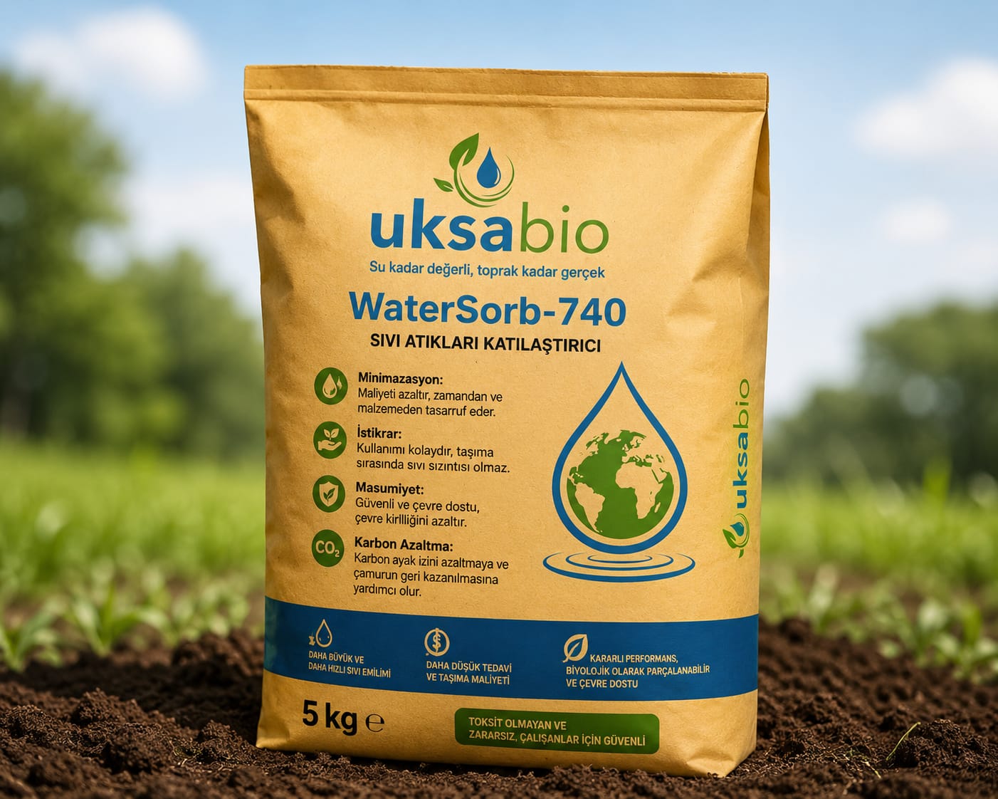 UKSA BİO WaterSorb-740 endüstriyel sıvı atık katılaştırıcı